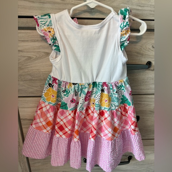 Bonnie Baby formal toddlers dress with bow and variety print - Picture 8 of 8